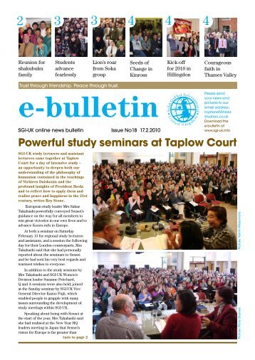 Powerful study seminars at Taplow Court - SGI-UK E-Bulletin and ...