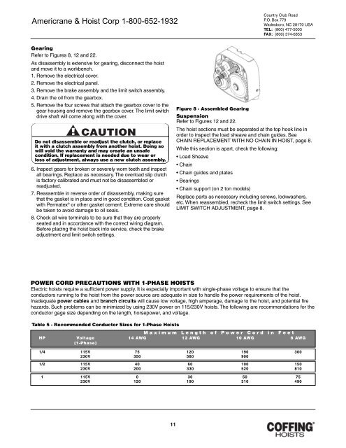 ELC Series, JL 680-2 - Coffing Hoists, Coffing Hoist Parts