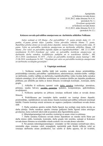 Kokneses novada paÅ¡valdÄ«bas amatpersonu un darbinieku ...
