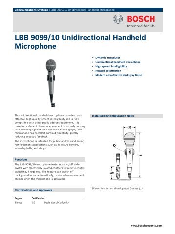 LBB 9099/10 Unidirectional Handheld Microphone - Buythis