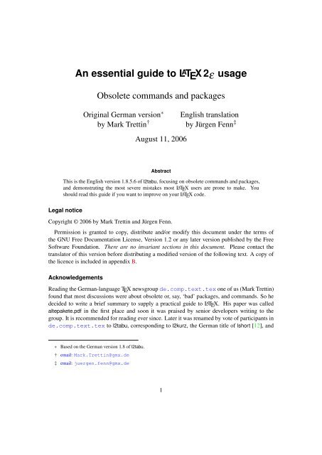 essential guide to LaTeX2Îµ usage