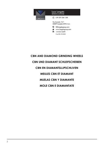 cbn and diamond grinding wheels cbn und diamant ... - Longato