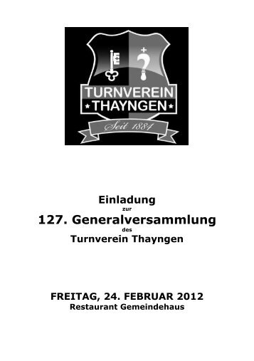 127. Generalversammlung - Turnverein Thayngen