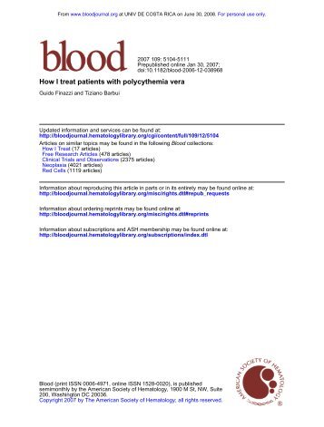 How I treat patients with polycythemia vera