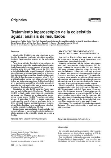 Tratamiento laparoscÃ³pico de la colecistitis aguda: anÃ¡lisis de ...