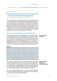 Mitarbeitergespräche in der Zahnarztpraxis ... - Dr. Wolfgang Huge