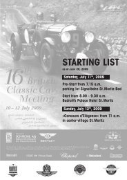STARTING LIST Startliste BCCM 2009 - British Classic Car Meeting