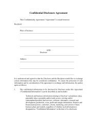 Confidential Disclosure Agreement