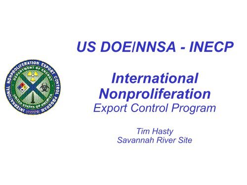 INECP International Nonproliferation - Acquisition Services ...