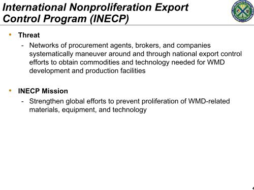 INECP International Nonproliferation - Acquisition Services ...