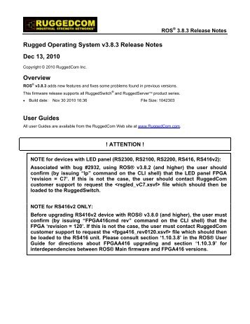 Rugged Operating System v3.8.3 Release Notes Dec ... - RuggedCom