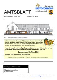 AMTSBLATT - Gemeinde Wutöschingen