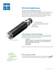 YSI 6136 Turbidity Sensor Spec Sheet - Water Monitoring Solutions