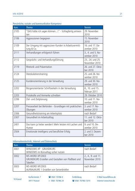 Info 4/2010 - Hessischer Verwaltungsschulverband