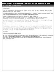 IAGP Survey of Professional Interest - Your participation in IAGP