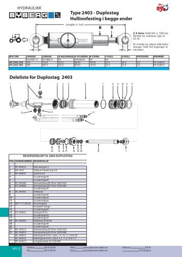 Type 2403 - Duplostag Hullinnfesting i begge ender Deleliste for ...