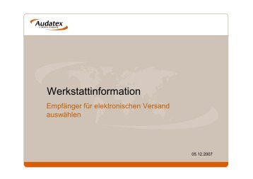 Audatex - EmpfÃ¤nger fÃ¼r elektronischen Versand auswÃ¤hlen