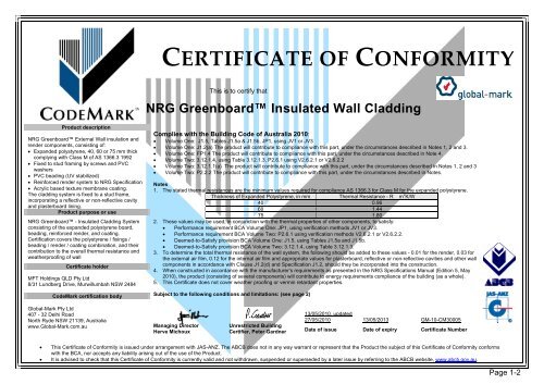 DOWNLOAD CodeMark Certificate - NRG