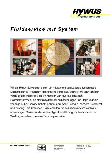 Fluidservice mit System - hywus.de