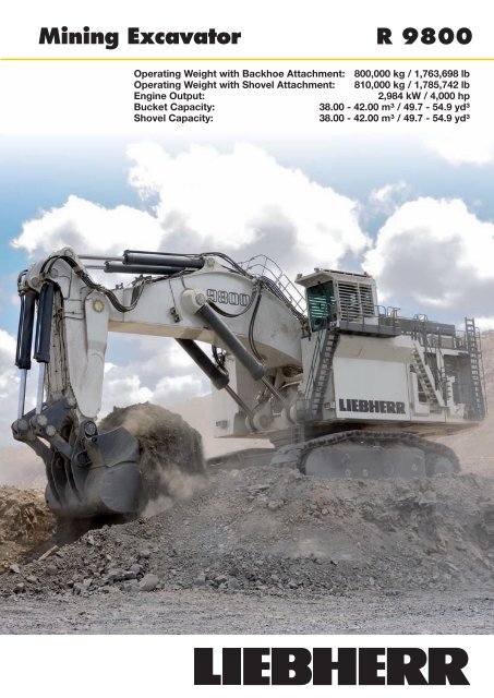 9800 excavator hotsell