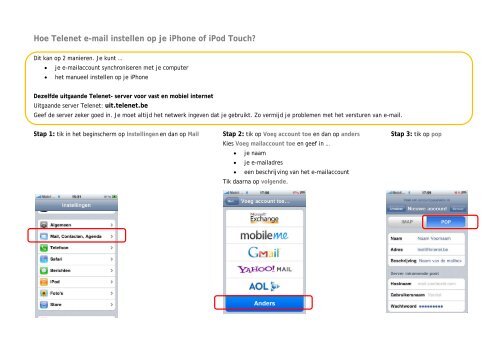 e-mail instelt op je iPhone - Klantenservice - Telenet