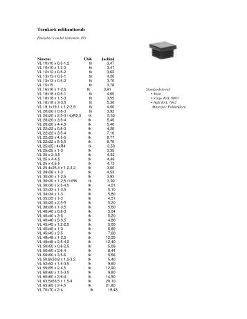 Torukork nelikanttorule - koduleht.net engine