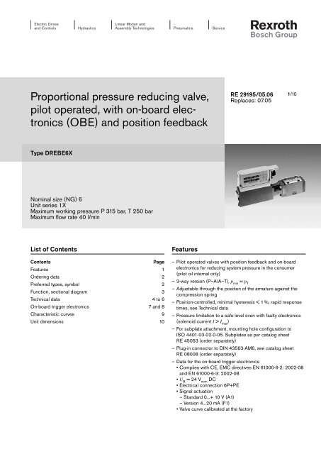 Proportional Pressure Reducing Valve Pilot Bosch Rexroth