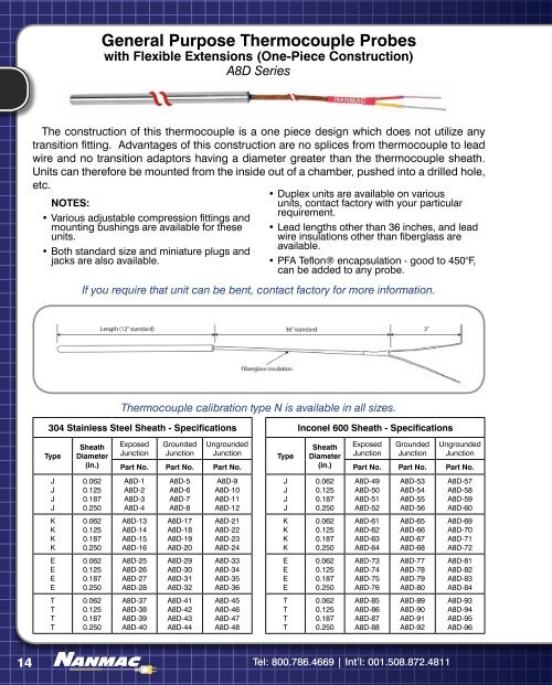 Thermocouple - NANMAC Corporation