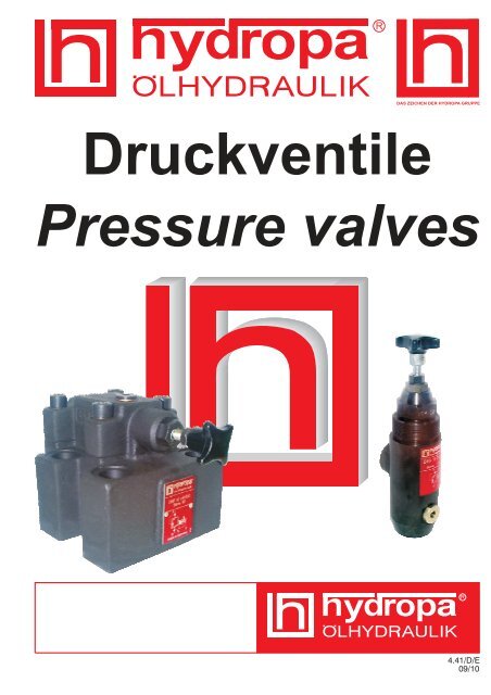 Pilot controlled pressure valve type DA - Hydropa GmbH & Cie. KG