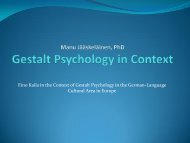 Gestalt Psychology in Context
