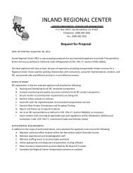 Request for Proposal - Inland Regional Center