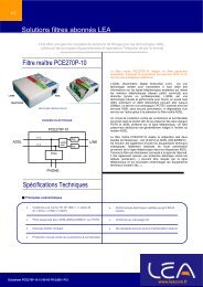 Solutions filtres abonnÃ©s LEA SpÃ©cifications Techniques Filtre ...