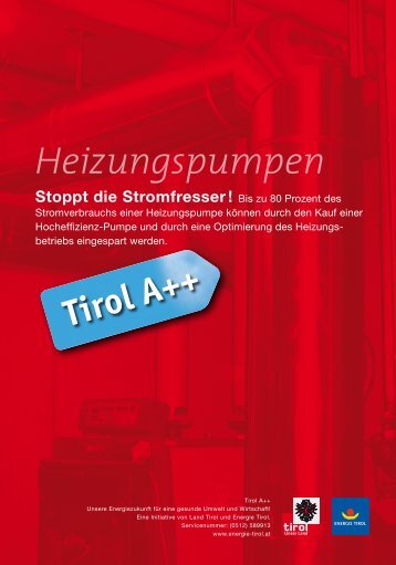 Heizungspumpen: Stoppt die Stromfresser! - Energie Tirol