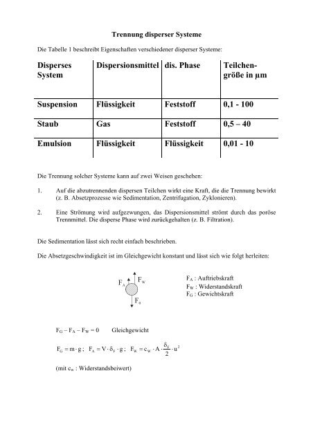 Skript Chemie-Diplom Grundoperationen Dispersion November ...