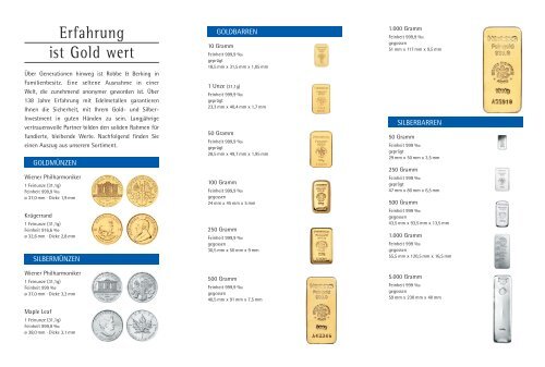 Robbe & Berking Edelmetall Wertanlagen