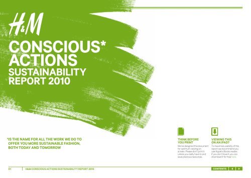 conscious* actions sustainability report 2010 - About H&amp;M