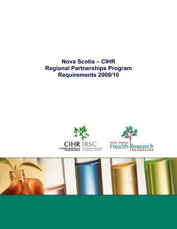 NSHRF CIHR RPP March06.indd