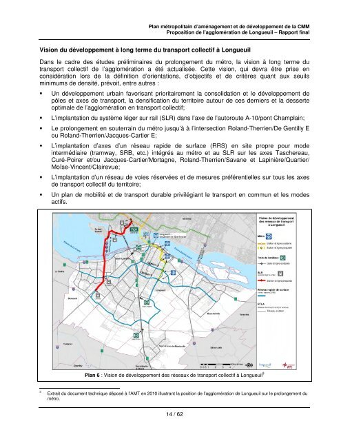 Proposition de l'agglomÃ©ration de Longueuil - PMAD