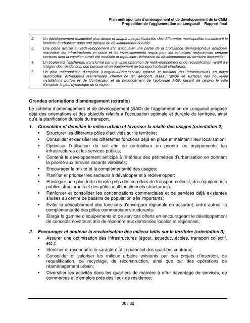 Proposition de l'agglomÃ©ration de Longueuil - PMAD