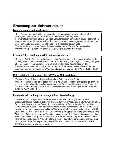 Erstattung der Mehrwertsteuer - Kfz-Experte