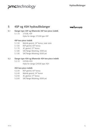 05-0510 Hydraulikslanger og slangeindstik.indd - PMC Group