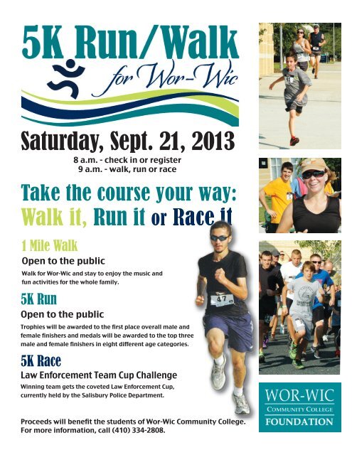 The results of the 5K Run/Walk - Wor-Wic Community College