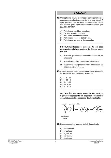 BIOLOGIA - pucrs