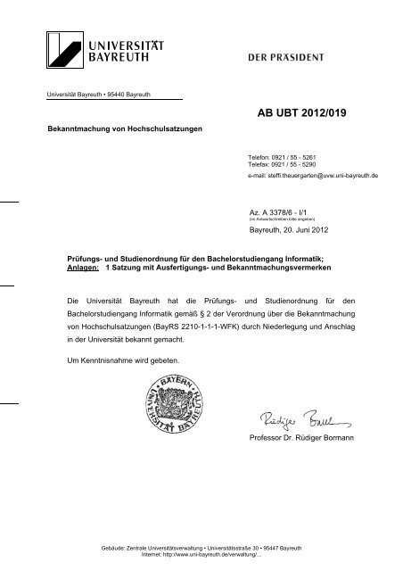 Prüfungs- und Studienordnung - Institut für Informatik - Universität ...