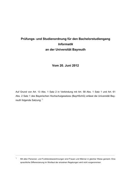 Prüfungs- und Studienordnung - Institut für Informatik - Universität ...