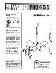Weider Pro 9940 Exercise Manual