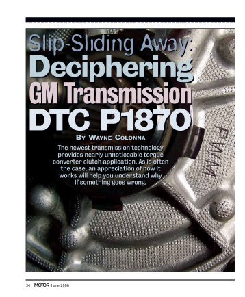 Deciphering GM Transmission DTC P1870 - MOTOR Information ...