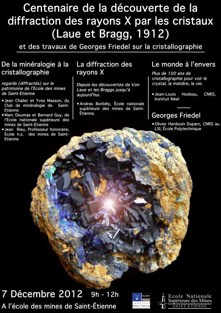 Centenaire de la dÃ©couverte de la diffraction des rayons X ... - SF2M