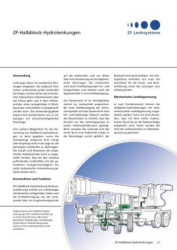 Prospekt Halbblock-Hydrolenkung - ZF Lenksysteme