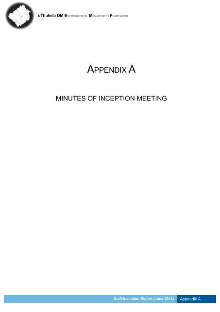 INCEPTION REPORT - Department of Agriculture and ...